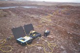 Electrical Resistivity survey conducted at Amchita Island, Alaska. Survey objectives were to estimate the volume of gravel deposits and rippability.